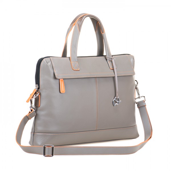 Mywalit Borsa Sottile Da Lavoro In Pelle Fumo