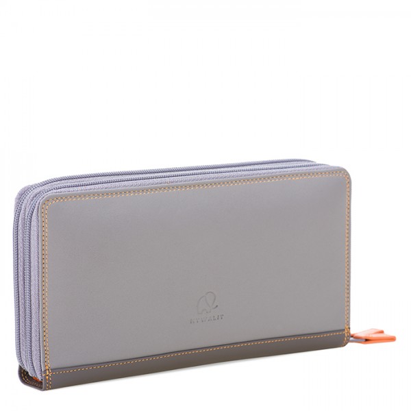 Mywalit Portafoglio Con Doppia Zip Grande Fumo