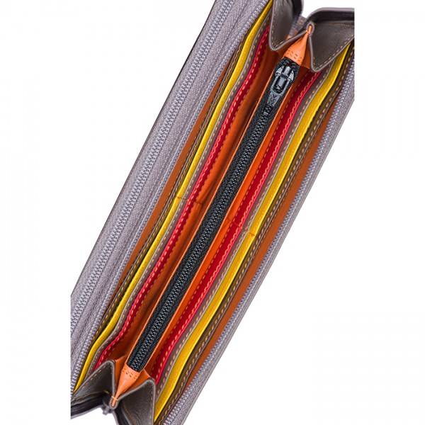 Mywalit Portafoglio Con Doppia Zip Grande Fumo