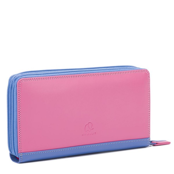 Mywalit Portafoglio Con Doppia Zip Grande Viola