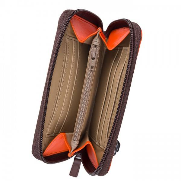 Mywalit Portafoglio Medio In Pelle Con Zip Cacao