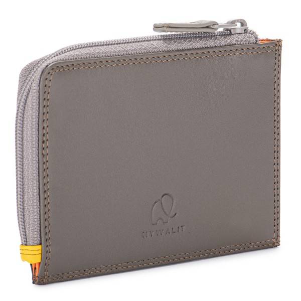 Mywalit Portamonete/Portacarte Con Zip Fumo