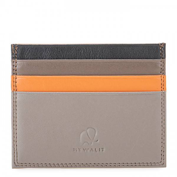 Mywalit Porta carte di credito doppio con tecnologia RFID Nappa Fumo
