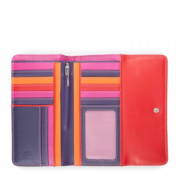 Mywalit Portafoglio A Tre Ante Con Zip Sangria Multi