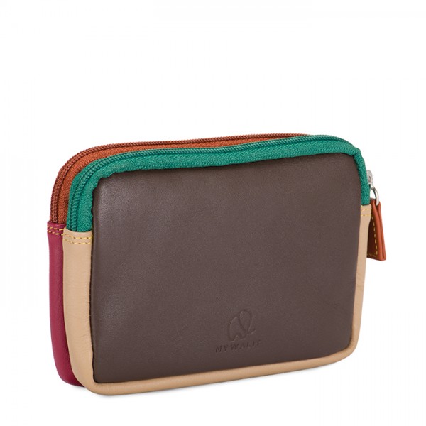 Mywalit Portafoglio/Astuccio In Pelle Con Doppia Zip Bosco