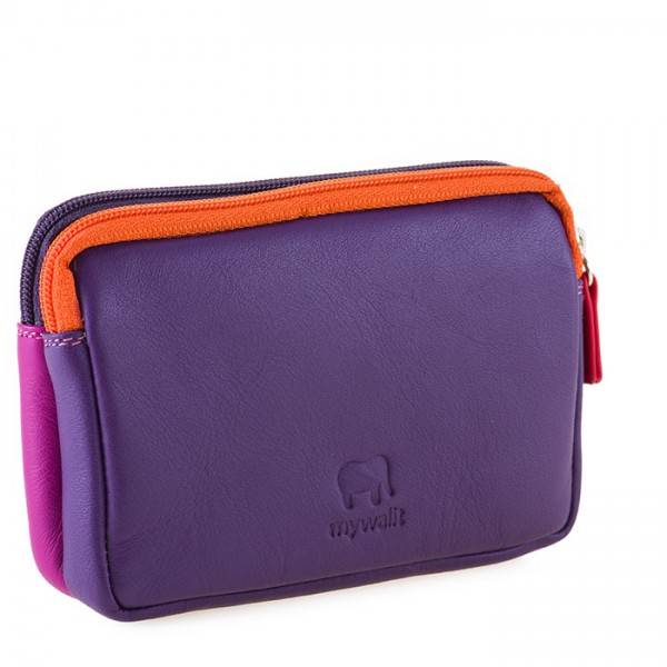 Mywalit Portafoglio/Astuccio In Pelle Con Doppia Zip Sangria Multi