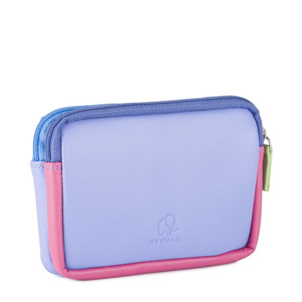 Mywalit Portafoglio/Astuccio In Pelle Con Doppia Zip Viola