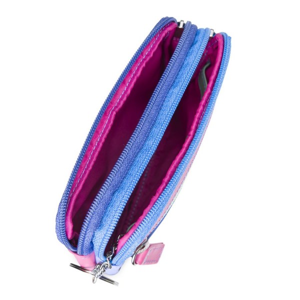 Mywalit Portafoglio/Astuccio In Pelle Con Doppia Zip Viola