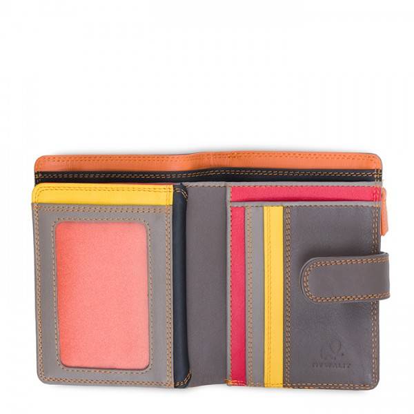 Mywalit Portafoglio Con Bottone A Pressione Medio Fumo