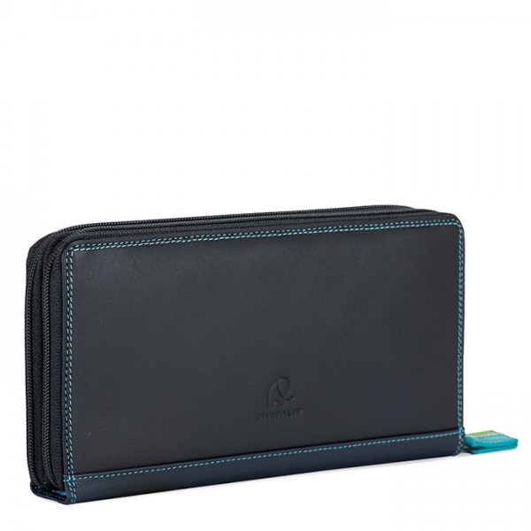 Mywalit Portafoglio Con Doppia Zip Grande Black Pace