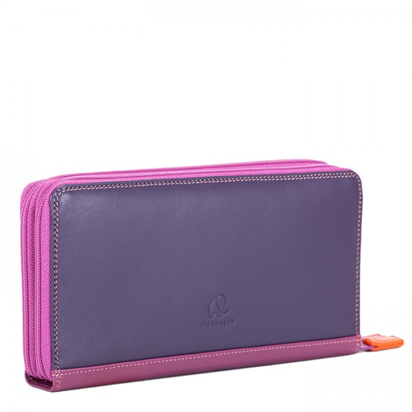 Mywalit Portafoglio Con Doppia Zip Grande Sangria Multi