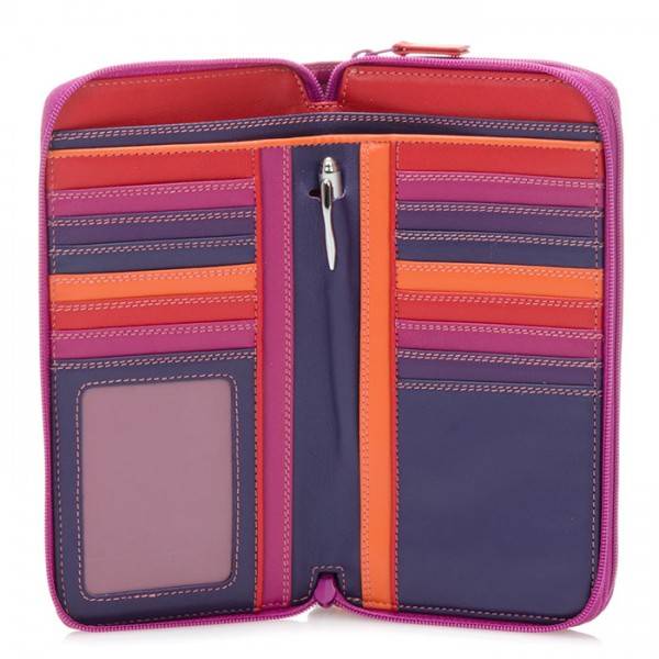 Mywalit Portafoglio Con Doppia Zip Grande Sangria Multi