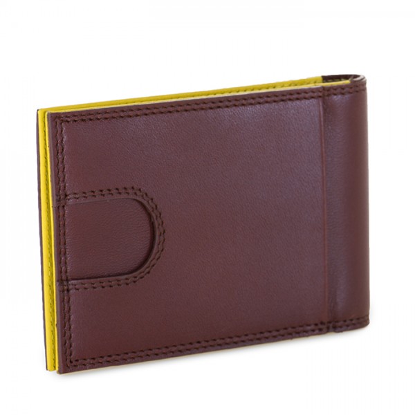 Mywalit Portafoglio Da Uomo Bi-fold Con Portacarte Marrone-Giallo