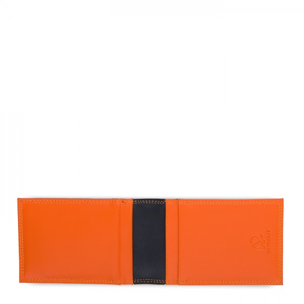 Mywalit Portafoglio Da Uomo Bi-fold Con Portacarte Nero-Arancione