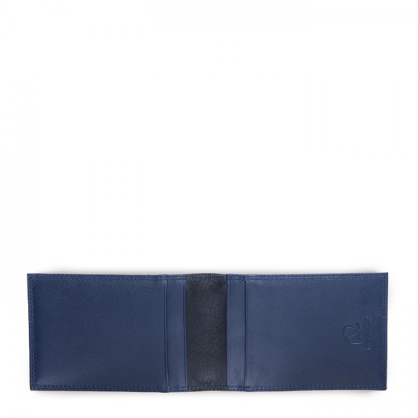 Mywalit Portafoglio Da Uomo Bi-fold Con Portacarte Nero-Blu