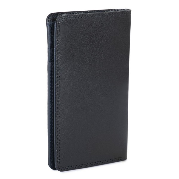 Mywalit Portafoglio Da Uomo Bicolore Mini Doppio Scomparto Nero-Blu