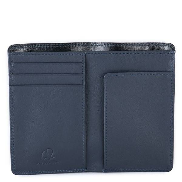 Mywalit Portafoglio Da Uomo Bicolore Mini Doppio Scomparto Nero-Blu