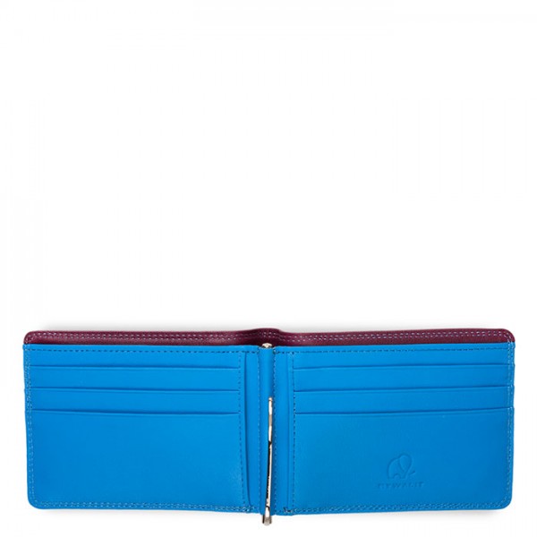 Mywalit Portafoglio Da Uomo Con Fermasoldi E Tecnologia RFID Prugna-Celeste