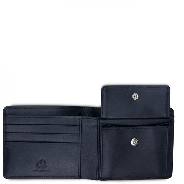 Mywalit Portafoglio Da Uomo Con Portamonete E Tecnologia RFID Nappa Nero