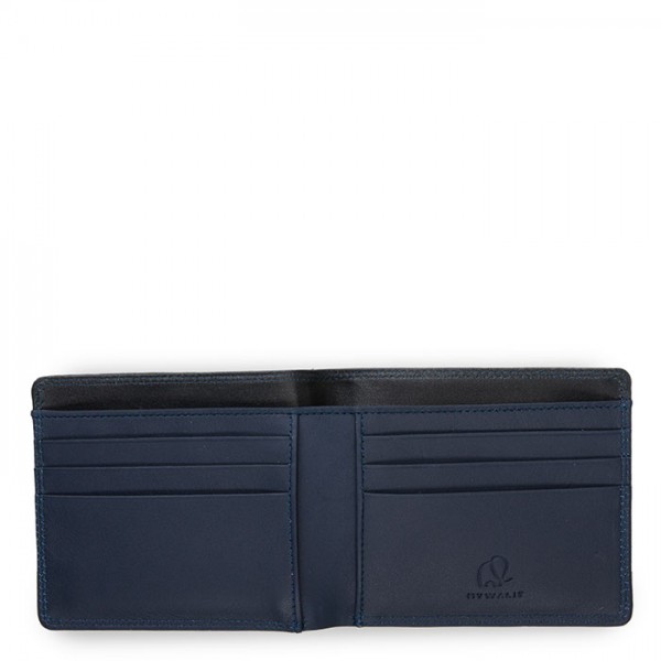 Mywalit Portafoglio Da Uomo Standard E/W Con Tecnologia RFID Nero-Blu