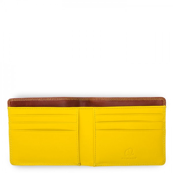 Mywalit Portafoglio Da Uomo Standard E/W Con Tecnologia RFID Marrone-Giallo