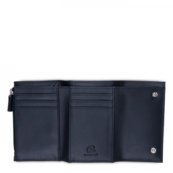 Mywalit Portafoglio Da Uomo Tri-fold Con Zip E Tecnologia RFID Nappa Nero