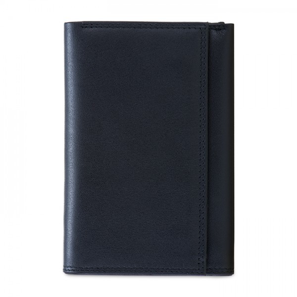 Mywalit Portafoglio da uomo Tri-fold con zip e tecnologia RFID Nappa Nero