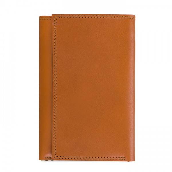 Mywalit Portafoglio da uomo Tri-fold con zip Marrone-Oliva