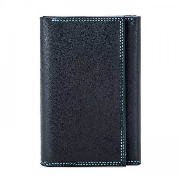Mywalit Portafoglio da uomo Tri-fold con zip Nappa Black Pace