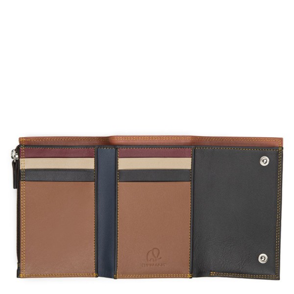 Mywalit Portafoglio Da Uomo Tri-fold Con Zip Nappa Bosco