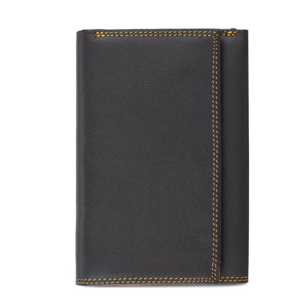 Mywalit Portafoglio da uomo Tri-fold con zip Nappa Bosco