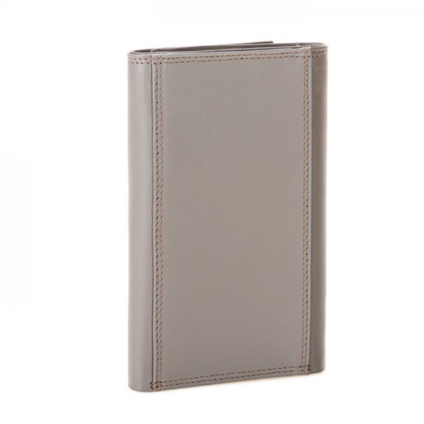 Mywalit Portafoglio Da Uomo Tri-fold Con Zip Nappa Fumo