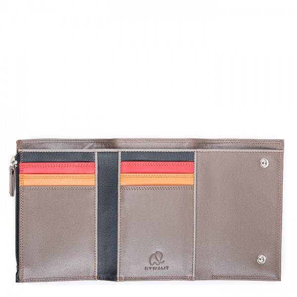 Mywalit Portafoglio Da Uomo Tri-fold Con Zip Nappa Fumo