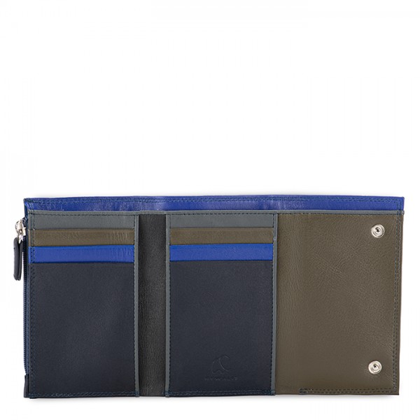 Mywalit Portafoglio Da Uomo Tri-fold Con Zip Nappa Midnight