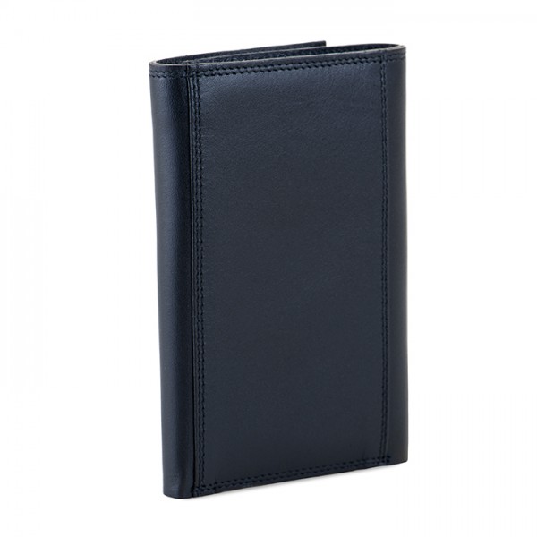 Mywalit Portafoglio Da Uomo Tri-fold Con Zip Nero-Blu