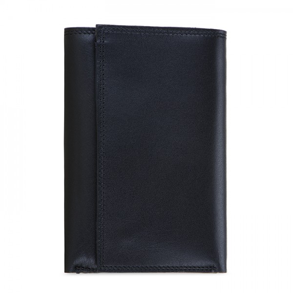 Mywalit Portafoglio da uomo Tri-fold con zip Nero-Blu