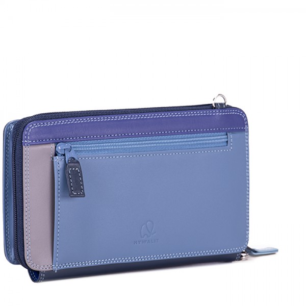 Mywalit Portafoglio Multifunzione Con Zip Su Tre Lati E Tracolla Royal