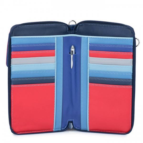 Mywalit Portafoglio Multifunzione Con Zip Su Tre Lati E Tracolla Royal