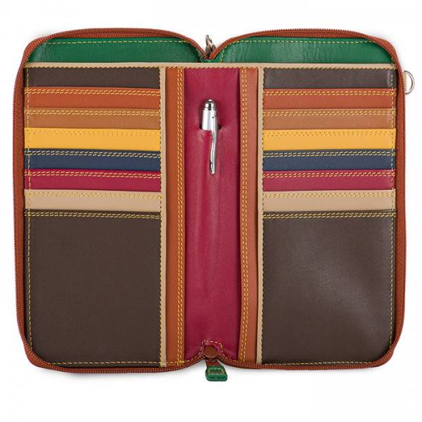 Mywalit Portafoglio Multifunzione Con Zip Su Tre Lati E Tracolla Bosco