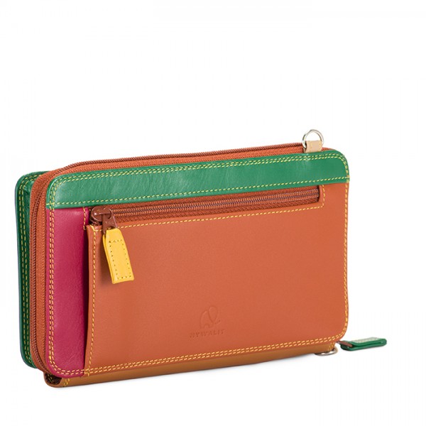 Mywalit Portafoglio Multifunzione Con Zip Su Tre Lati E Tracolla Bosco