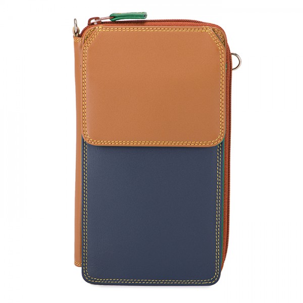 Mywalit Portafoglio multifunzione con zip su tre lati e tracolla Bosco