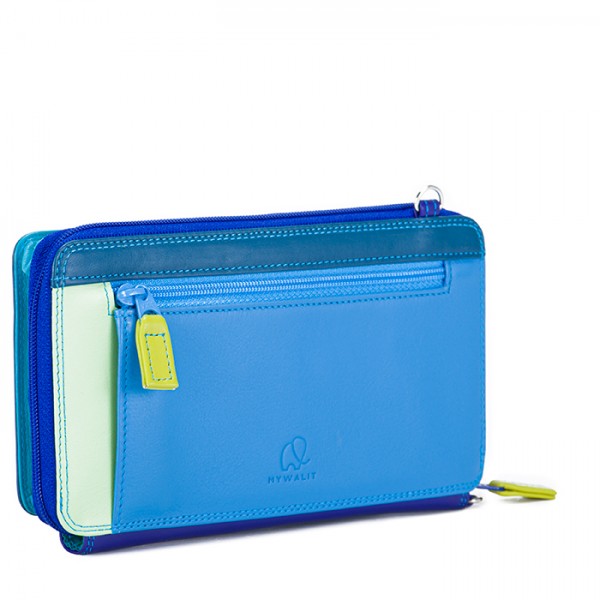 Mywalit Portafoglio Multifunzione Con Zip Su Tre Lati E Tracolla Seascape