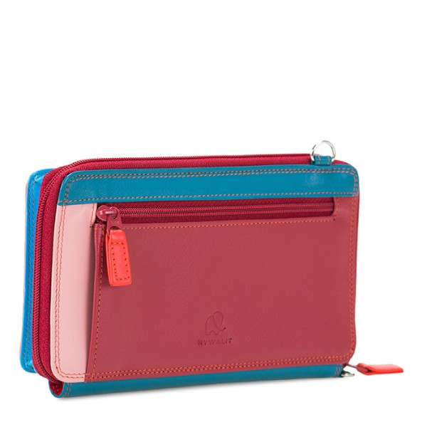 Mywalit Portafoglio Multifunzione Con Zip Su Tre Lati E Tracolla Vesuvio