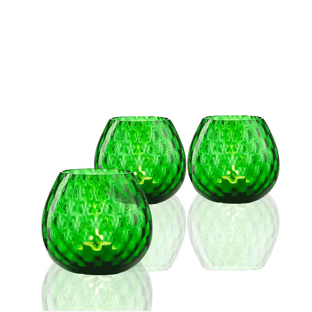 Masonmoretti 3 Pieces Set of Macramè Candle Holder Pine Green