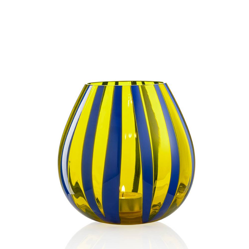 Masonmoretti Candle Holder String Large Blue Yellow