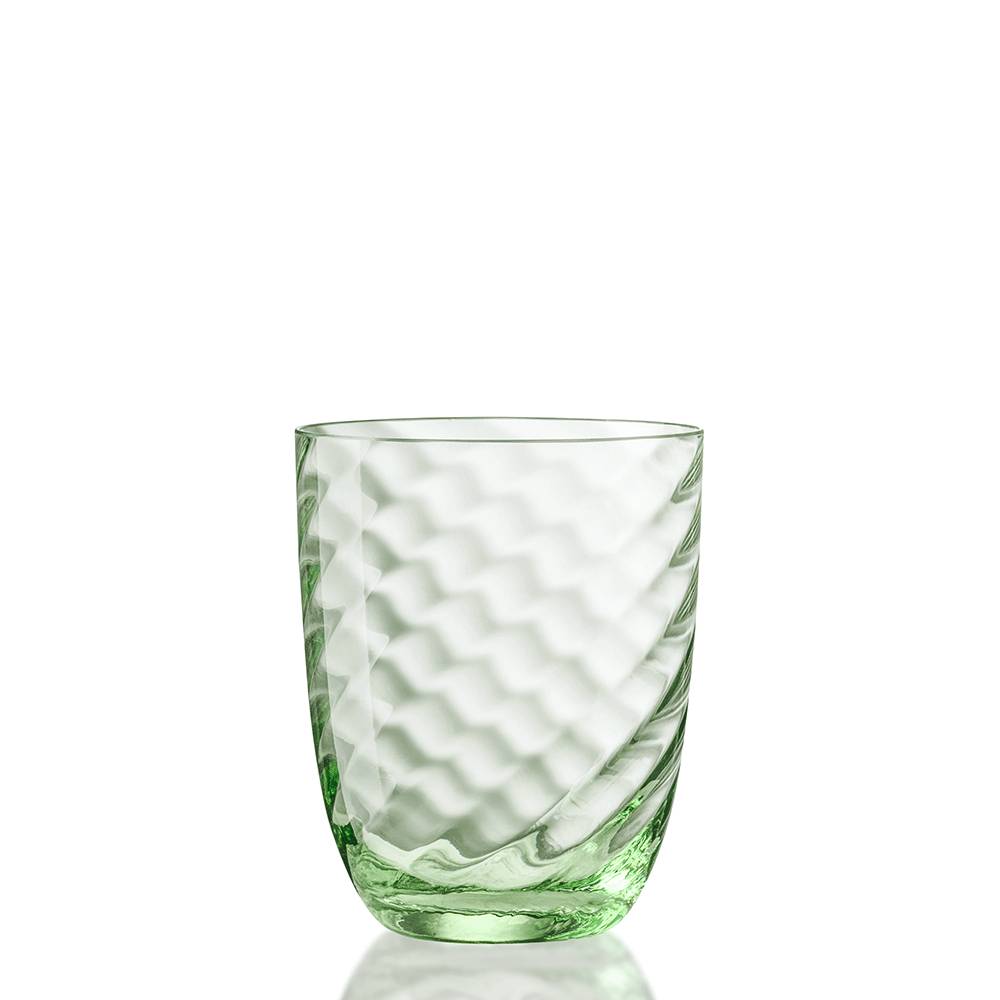 Masonmoretti Idra Water Glass Optic Twisted, Parfum green