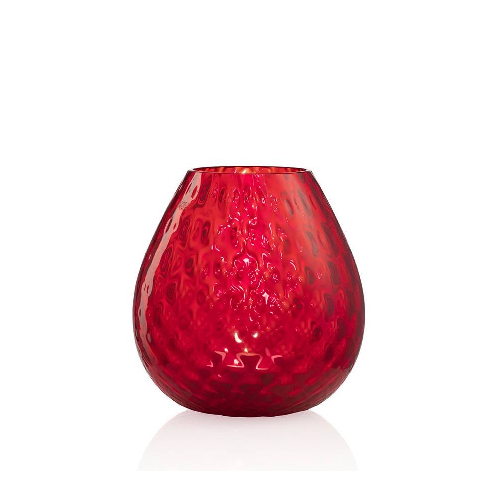 Masonmoretti Candle Holder Macramè Large Red