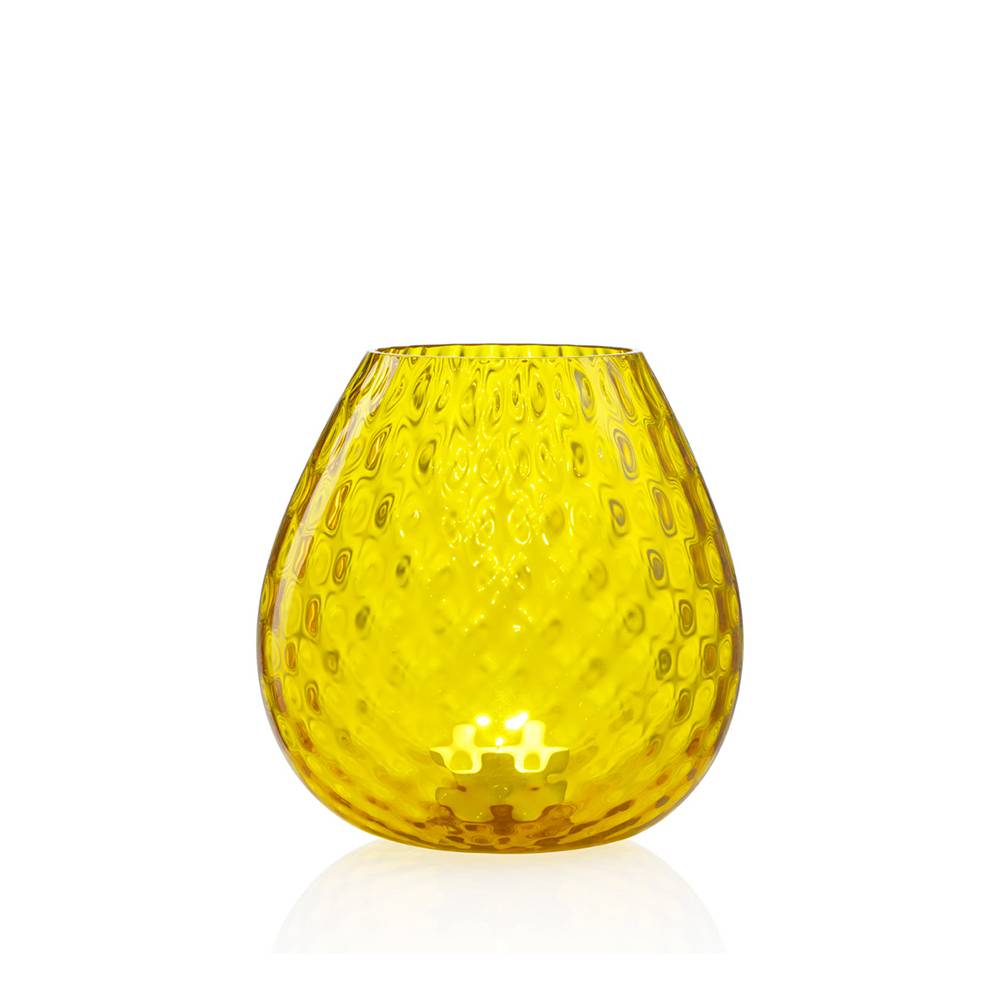 Masonmoretti Candle Holder Macramè Large Yellow