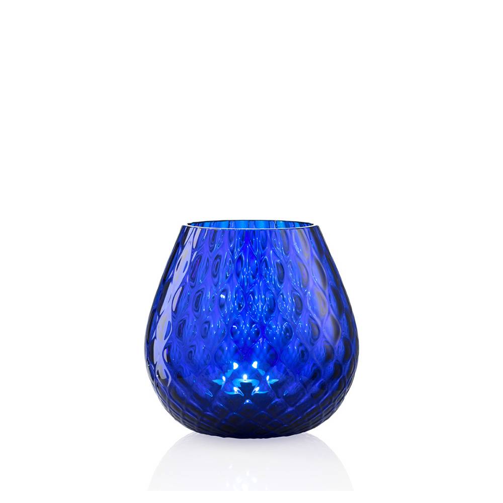 Masonmoretti Candle Holder Macramè Medium Blue