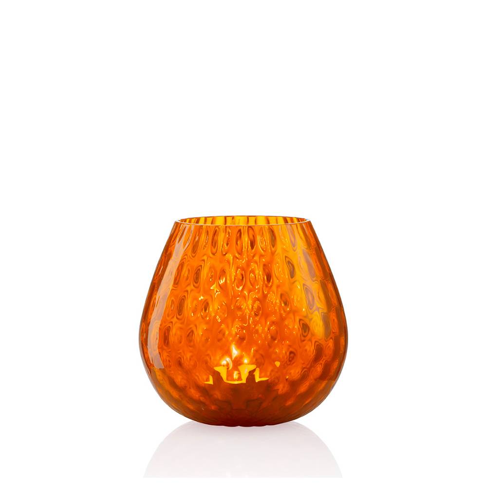 Masonmoretti Candle Holder Macramè Medium Orange